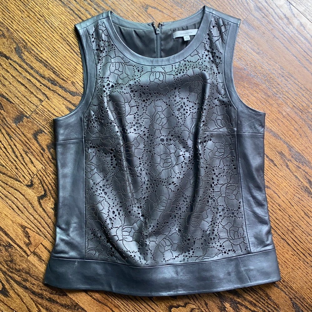 Faux Leather sleeveless top
